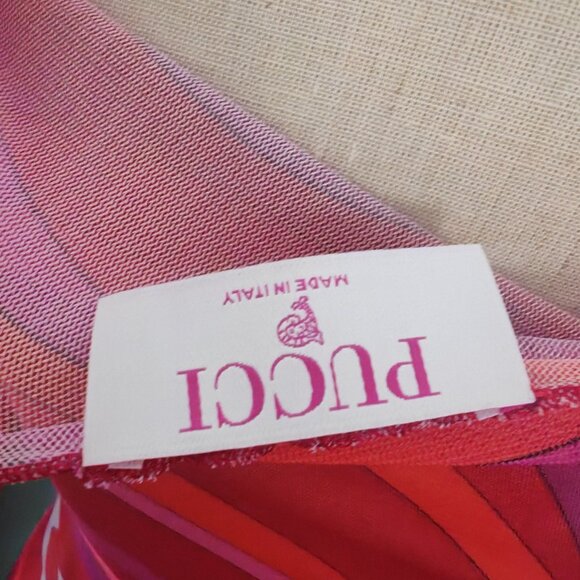 Pucci pink vortex see-through fitted long dress - Picture 10 of 11